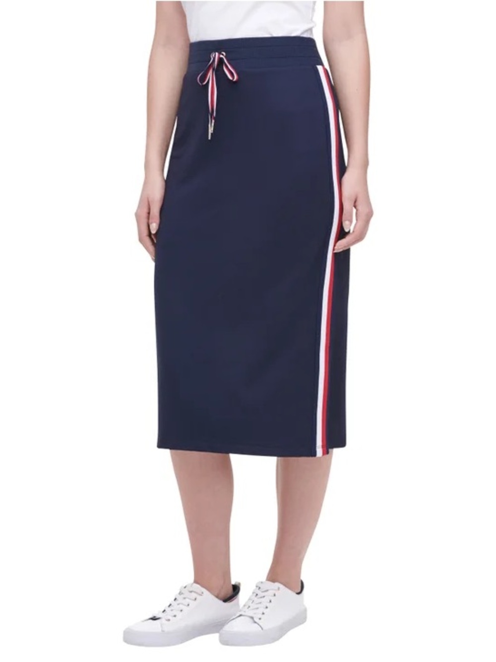 Tommy Hilfiger Navy Knit Midi Skirt